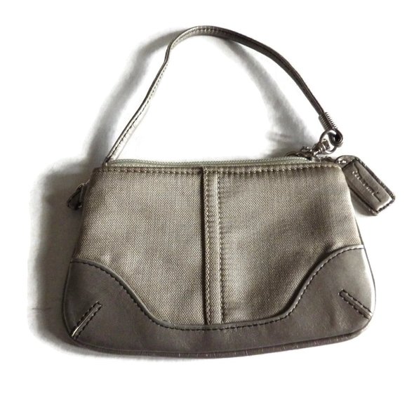 Marmi Wristlet Pewter Leather & Fabric/ Small/ Credit Cards/ ID - Picture 1 of 5